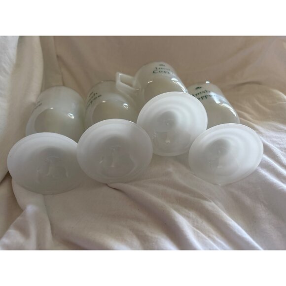 Vintage Milk Glass Irish Coffee Mugs With Green Script & Shamrock Design - Set O - Picture 3 of 8